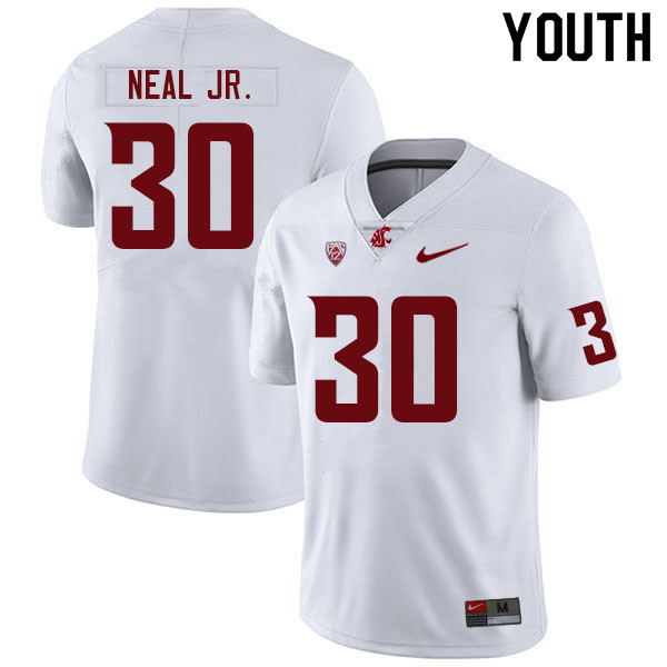 Youth #33 Leon Neal Jr. Washington State Cougars College Football Jerseys Sale-White